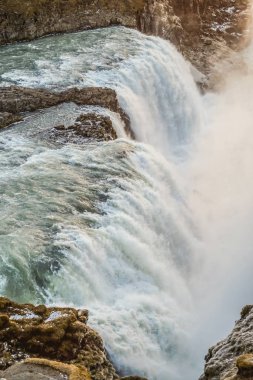 Şelale ve İzlanda Gullfoss 'un doğuşu