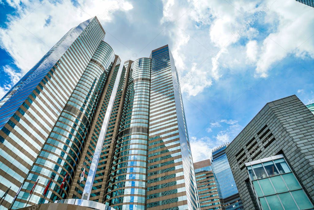 Empty high-rise buildings and the fine weather of Hong Kong