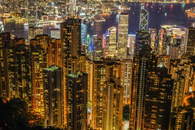 Victoria Tepesi 'nden Hong Kong gece görüşü