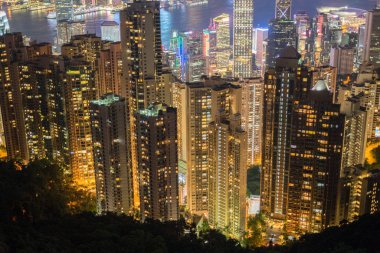 Victoria Tepesi 'nden Hong Kong gece görüşü