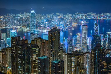 Victoria Tepesi 'nden Hong Kong gece görüşü