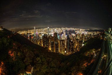 Victoria Tepesi 'nden Hong Kong gece görüşü