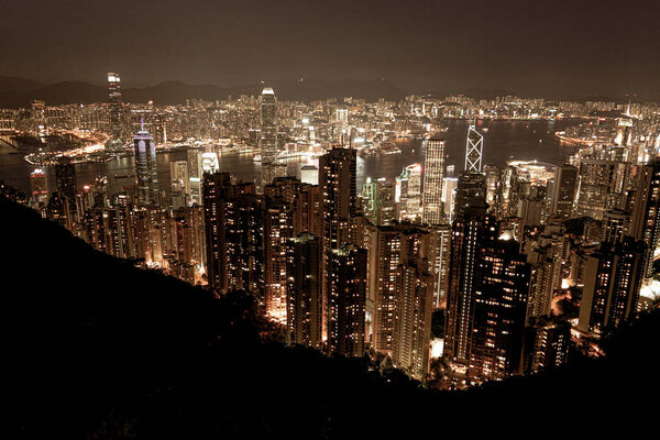 Ночной вид Гонконга с Виктории Пик

