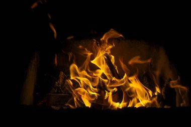 parlak kırmızı ateş, seçici odak