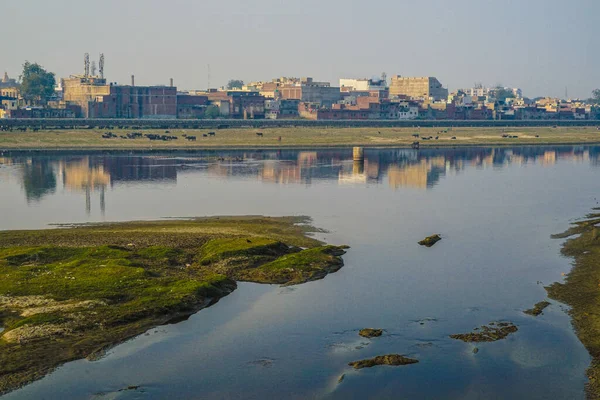 Řeka Yamuna Večer Indie Agra — Stock fotografie