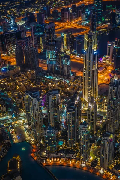 Vista Noturna Dubai Vista Deck Observação Burj Khalifa — Fotografia de Stock