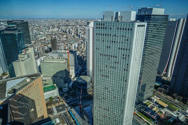 Tokyo Metropolitan Hükümet Binası 'nın gözlem güvertesinden Tokyo silueti görüldü