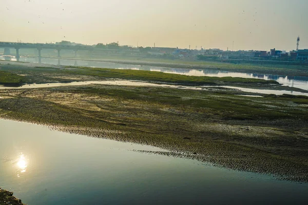 Řeka Yamuna Večer Indie Agra — Stock fotografie