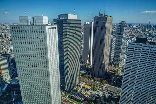 東京都庁舎展望台から見た東京スカイライン — ストック写真