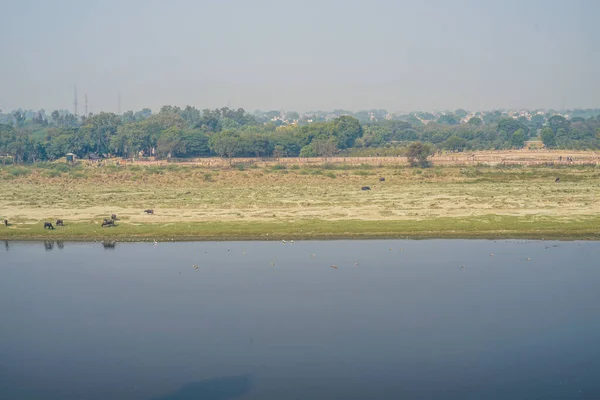 Indie Řeky Agra Yamuna Koryta Řeky — Stock fotografie