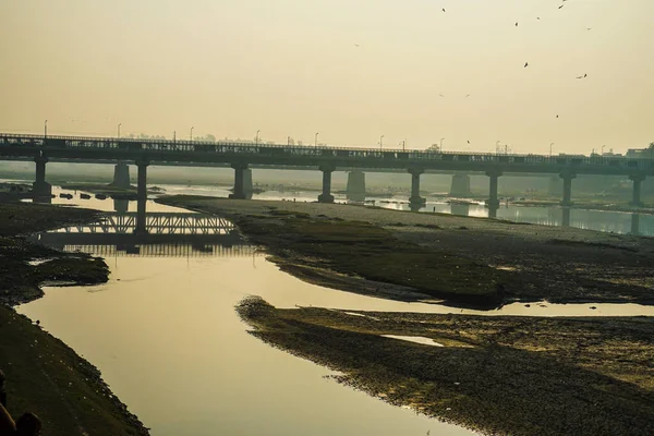 Řeka Yamuna Večer Indie Agra — Stock fotografie