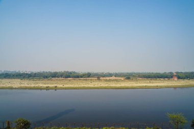 Hindistan, Agra Yamuna nehri ve nehir yatağı.