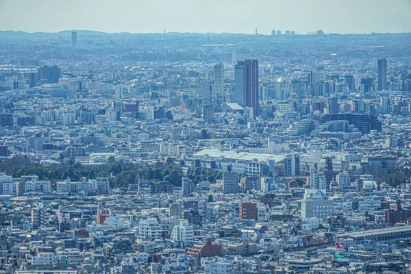 Tokyo Metropolitan Hükümet Binası Nın Gözlem Güvertesinden Tokyo Silueti Görüldü — Stok fotoğraf