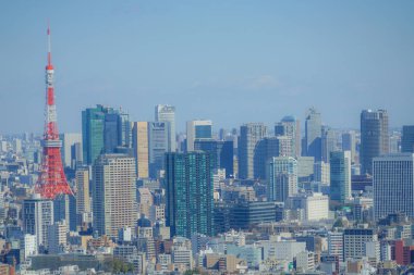Tokyo silueti Ebisu Garden Gözlemevi 'nden görüldü