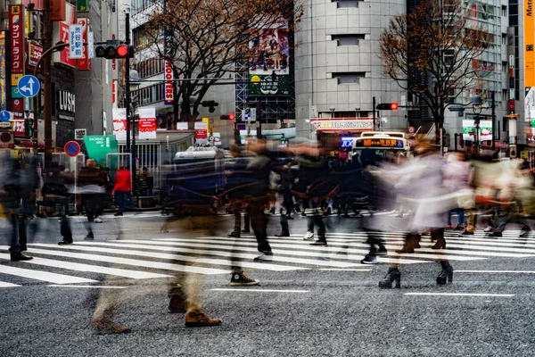 Agitação Agitação Shibuya Scramble Interseção — Fotografia de Stock