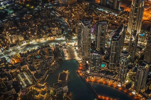 Dubaï Vue Nuit Vue Terrasse Observation Burj Khalifa — Photo