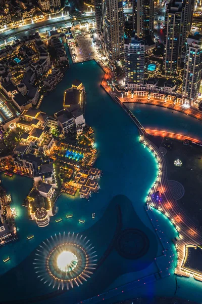 Dubaï Vue Nuit Vue Terrasse Observation Burj Khalifa — Photo