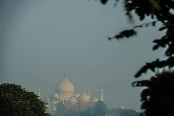 Vejo Distância Taj Mahal Índia Agra — Fotografia de Stock