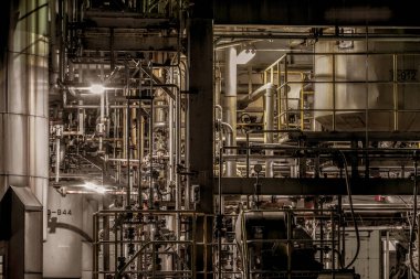 Kawasaki Keihin sanayi bölgesinin fabrika gece görüşü