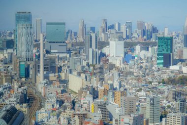 Tokyo silueti Ebisu Garden Gözlemevi 'nden görüldü