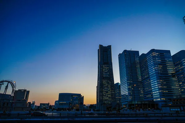 Yokohama Minato Mirai City Sunset — Stock Photo, Image
