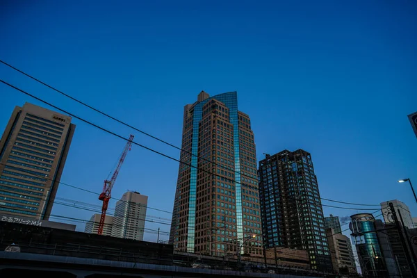Yokohama Minato Mirai Miasta Zachód Słońca — Zdjęcie stockowe