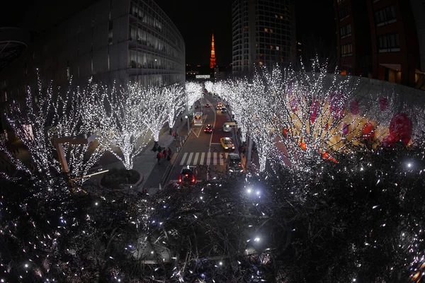 Iluminações Natal Imagem Roppongi — Fotografia de Stock