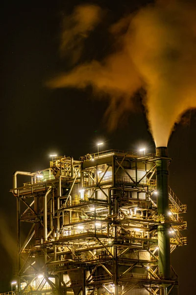 Vista Serale Fabbrica Della Zona Industriale Kawasaki Keihin — Foto Stock