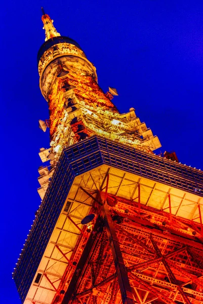 Iluminação Torre Tóquio Vista Noturna — Fotografia de Stock