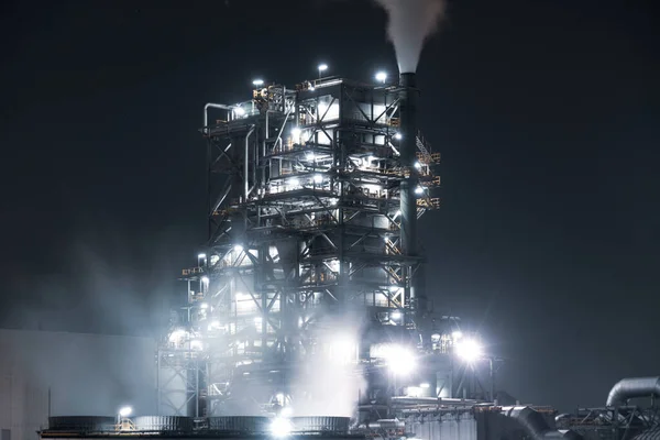 Vista Serale Fabbrica Della Zona Industriale Kawasaki Keihin — Foto Stock