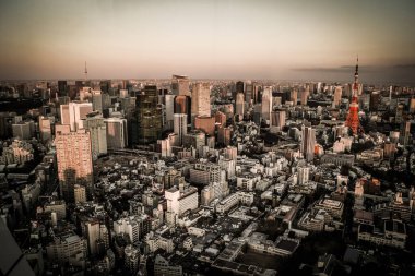 Tokyo silueti Roppongi Tepelerinden görüldü