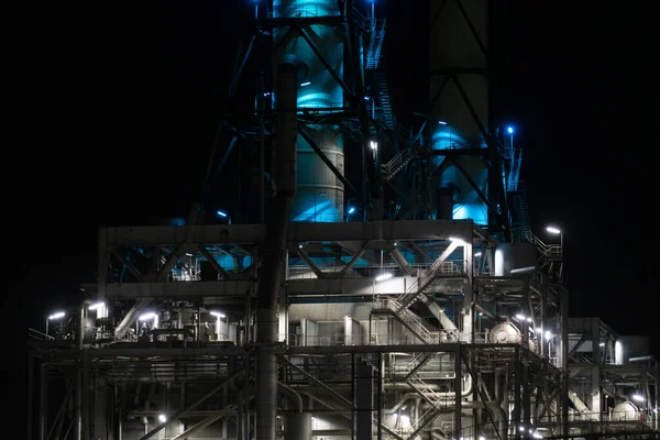 Заводская Ночная Панорама Индустриальной Зоны Кавасаки Кейхин — стоковое фото