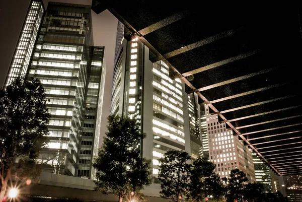 Tóquio Shiodome Visão Noturna — Fotografia de Stock