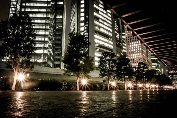 Τόκιο Shiodome Της Νυχτερινής Προβολής — Φωτογραφία Αρχείου