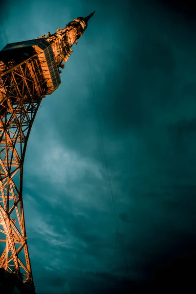 Iluminação Torre Tóquio Vista Noturna — Fotografia de Stock