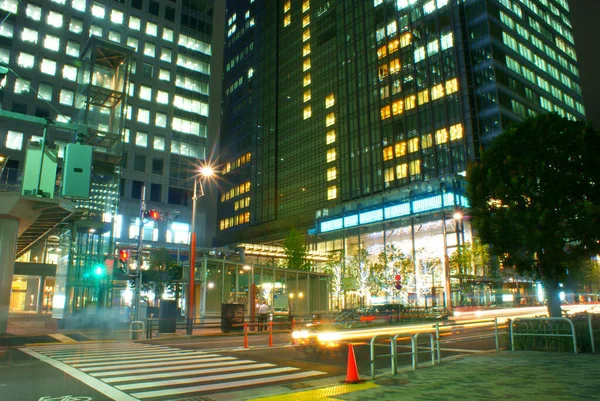 Tokio Shiodome Widok Nocy — Zdjęcie stockowe