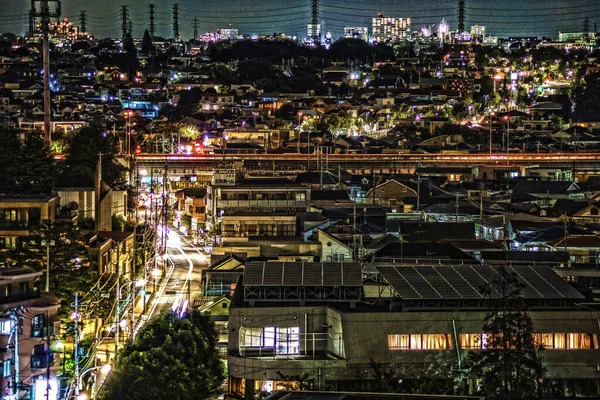 Chofu Widokiem Noc Panoramę — Zdjęcie stockowe