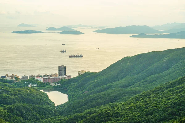 Noche Hong Kong Vista Desde Pico Victoria —  Fotos de Stock