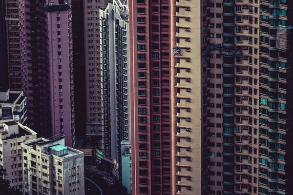 Wolkenkratzer Von Hongkong Der Vom Victoria Peak Aus Sehen Ist — Stockfoto