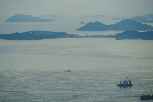 由维港山顶看到的香港黄昏 — 图库照片