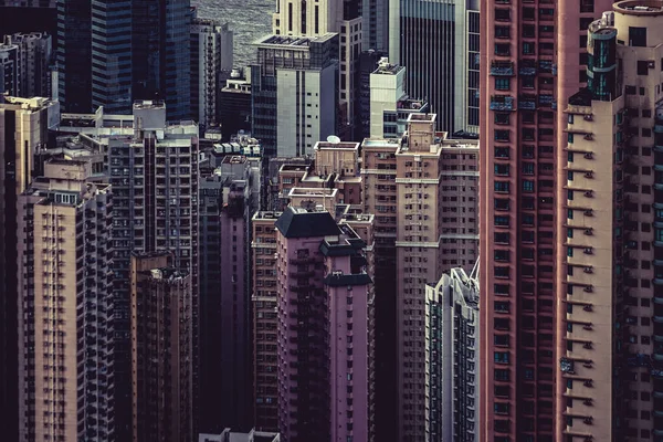 빅토리아 봉에서 수있는 홍콩의 마천루 — 스톡 사진