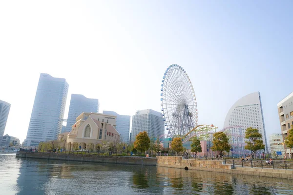 Yokohama Minato Mirai Skyline Synlig Från Fritidsbåten — Stockfoto