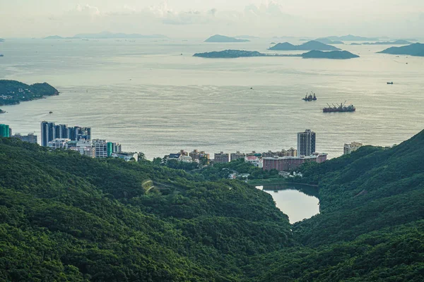 Noche Hong Kong Vista Desde Pico Victoria —  Fotos de Stock