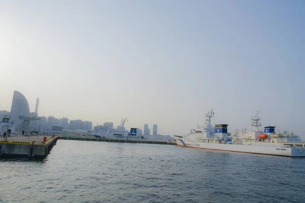 Yokohama Minato Mirai Horizonte Visible Desde Barco Recreo — Foto de Stock