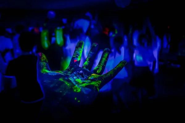 Fluorescerende Verf Het Beeld Van Nachtclub — Stockfoto