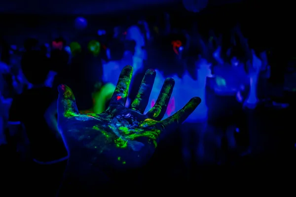 Fluorescerende Verf Het Beeld Van Nachtclub — Stockfoto