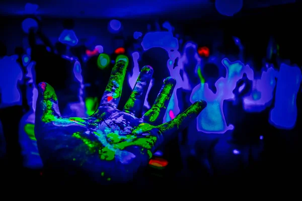 Fluoreszkáló Festék Kép Éjszakai Klub — Stock Fotó