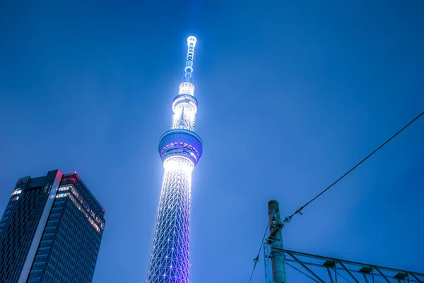 Leichte Nachtsicht Auf Den Tokyo Sky Tree — Stockfoto