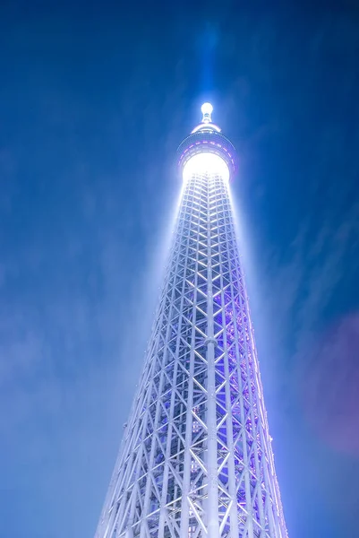 Φως Νύχτα Άποψη Του Μέχρι Tokyo Sky Tree — Φωτογραφία Αρχείου