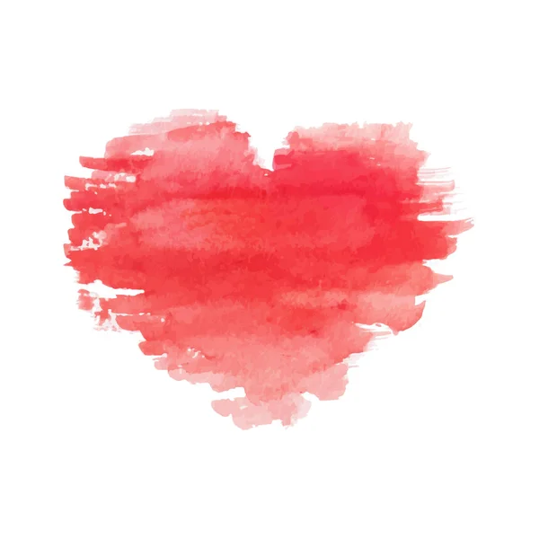 Illustration vectorielle. Coeur aquarelle avec texte. Rouge. Rose. Carte . — Image vectorielle